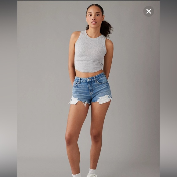 AE Next Level Curvy High-Waisted Denim Short - Picture 1 of 5
